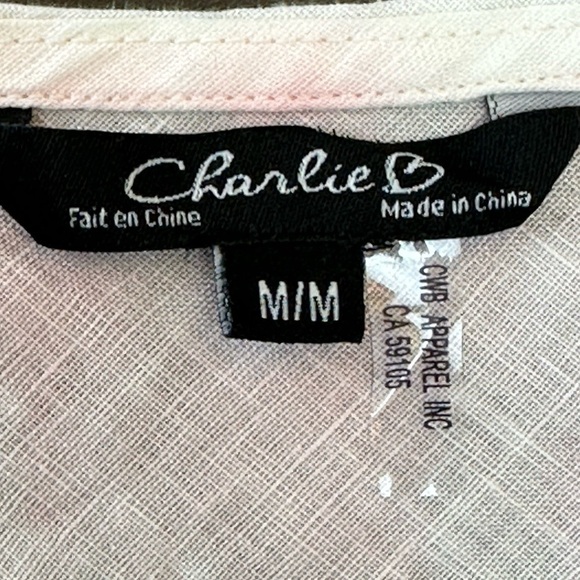 Charlie B Linen Ruffle Hi Low Hem Dress M Tie Dyed Pastel Pink Blue Slee… - Picture 7 of 12